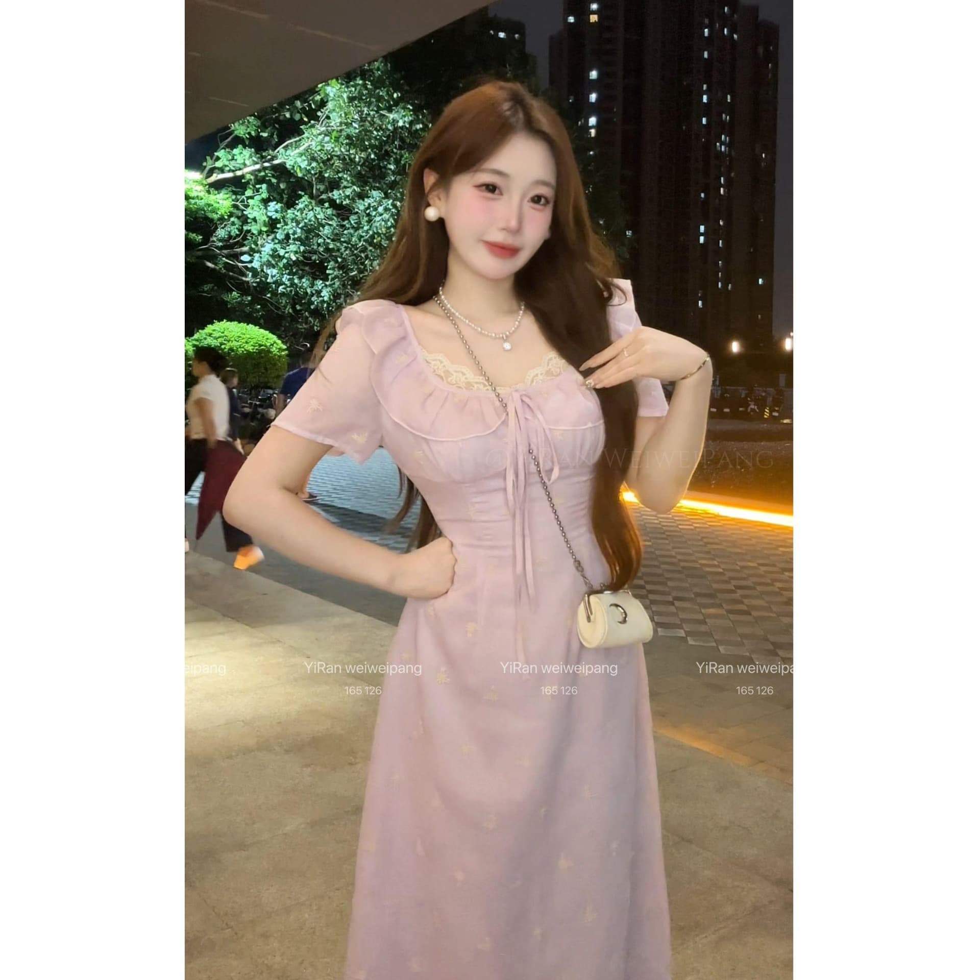 빅 사이즈 실사 봄 여름 프랑스식 부드러운 레이스 조각 자수 여성 드레스 여름 슬림해 보이는 허리 수축 치마