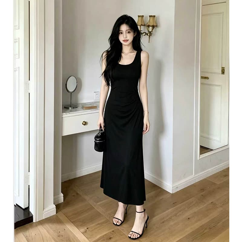 빅 사이즈 여성 의류 여름 달콤한 매운맛 딸기 색상 셔츠 슬립 드레스 슬림해 보이는 세트 이미지 5