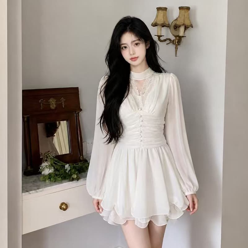 빅 사이즈 여성 의류 여름 달콤한 매운맛 바람 허리 수축 슬림해 보이는 순수한 욕망 품격 맨위 반 스커트 세트 상세 이미지 3
