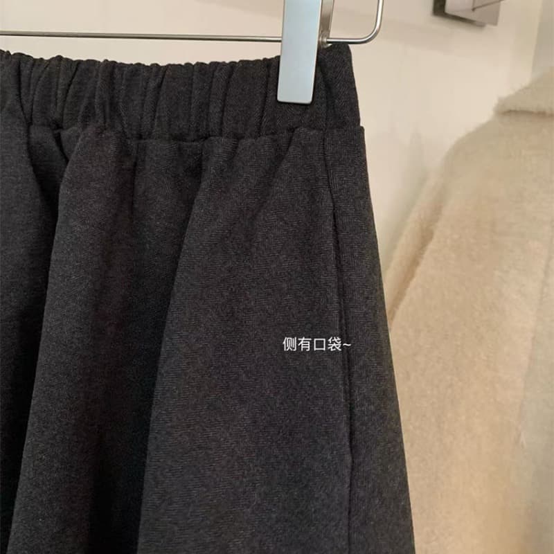 강력 추천 레트로 모직 버전 반신 스커트 여성 가을 겨울 새로운 한 부서 익스트림 제인 플리츠 슬림해 보이는 중간 길이 스커트 이미지 5