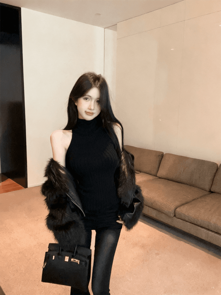 실사 니트 튜브탑 조끼 여성 가을 겨울철 크리스마스 순수한 욕망 행침 목 몸매 가꾸기 만나는 맨위 상세 이미지 15