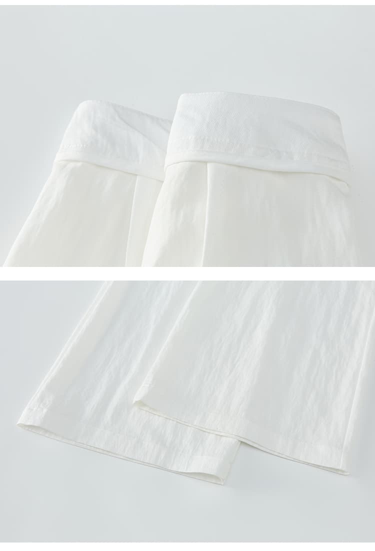 실사 레이스 자수 허리 머리 얼음 실크 정장 와이드 레깅스 바지 여름 새로운 하이웨이스트 플리츠 슬림해 보이는 도루 센스 캐주얼 바지 상세 이미지 62