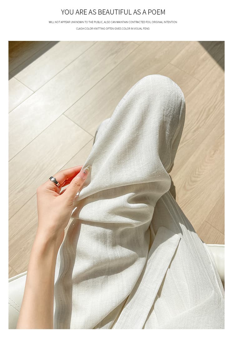 실사 디자인 센스 불규칙 허리 머리 와이드 레깅스 바지 2026 여름 새로운 질감 센스 얼음 실크 면 린넨 캐주얼 바지 상세 이미지 34