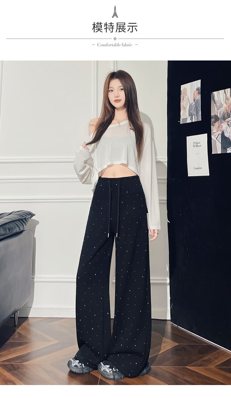 실사 무거운 작업 핫픽스 공기 면 와이드 레깅스 바지 가을 하이웨이스트 다용도 바닥 청소 캐주얼 바지 운동 스트레이트 긴 바지 상세 이미지 16