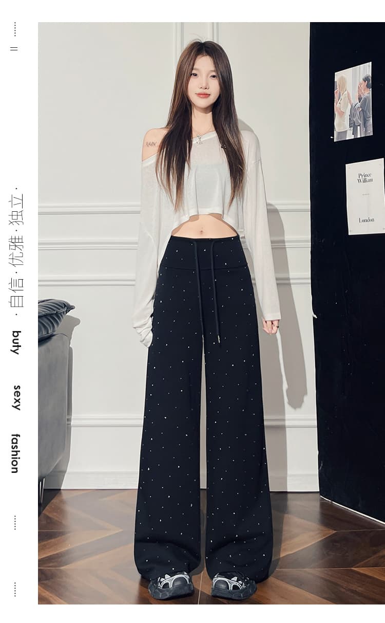 실사 무거운 작업 핫픽스 공기 면 와이드 레깅스 바지 가을 하이웨이스트 다용도 바닥 청소 캐주얼 바지 운동 스트레이트 긴 바지 상세 이미지 18