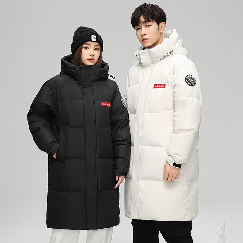 새로운 트렌드 오리털 야외 산계 다운 재킷 생방송 남녀 커플 국경 간 야외 후드 보온 자켓 이미지 4