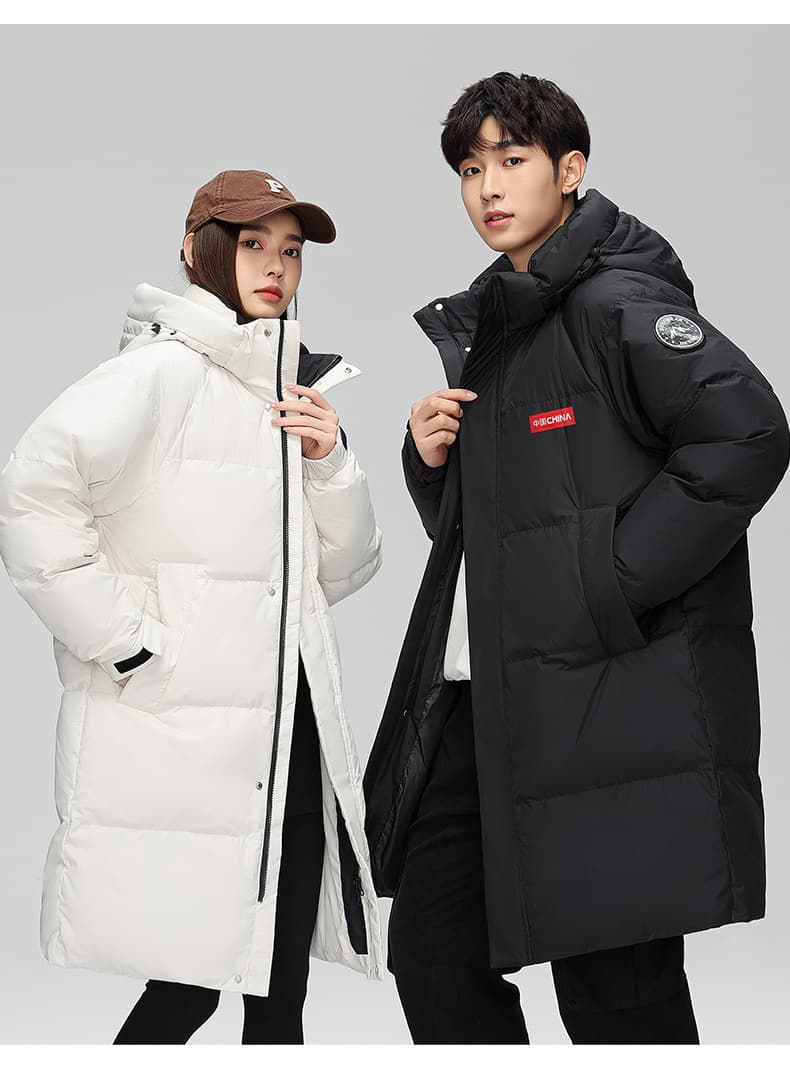 새로운 트렌드 오리털 야외 산계 다운 재킷 생방송 남녀 커플 국경 간 야외 후드 보온 자켓 상세 이미지 12