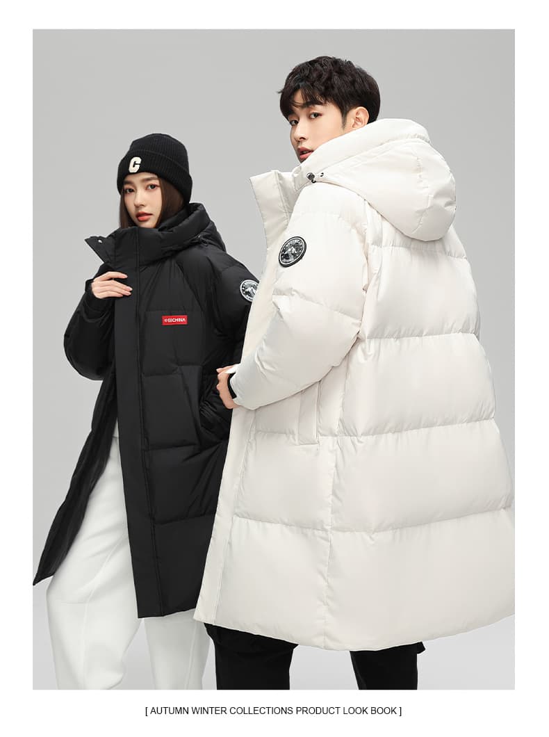 새로운 트렌드 오리털 야외 산계 다운 재킷 생방송 남녀 커플 국경 간 야외 후드 보온 자켓 상세 이미지 20