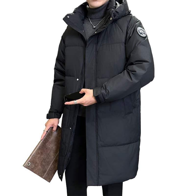 새로운 트렌드 야외 루즈핏 후드 재킷 다운 재킷 남녀 중간 길이 높은 품질 국가 표준 후드 재킷 이미지 5
