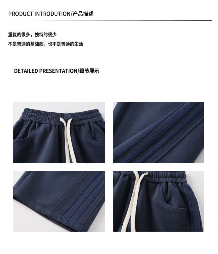 국경 간 주름 측면 스트라이프 스트레이트 웨이 바지 남성 새로운 봄 롱 바지 루즈핏 캐주얼 겨울 털이 있는 보온 긴 바지 상세 이미지 2