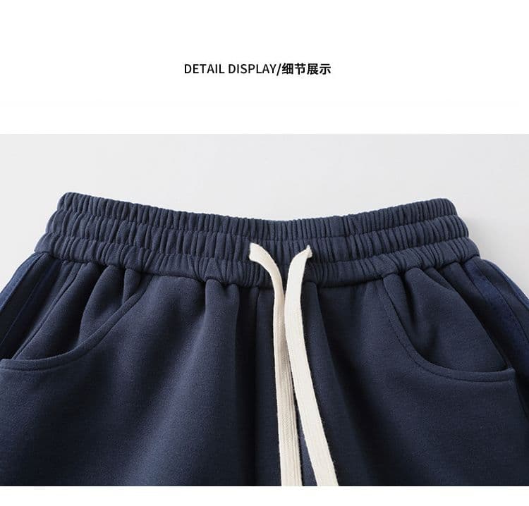 국경 간 조수 브랜드 순면 주름 측면 스트라이프 웨이 바지 남자 새로운 봄 가을 겨울 바지 운동 바지 루즈핏 캐주얼 긴 바지 상세 이미지 6