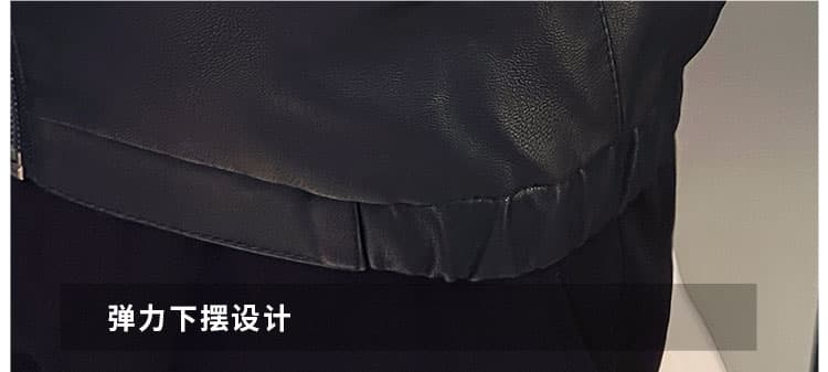 국경 간 레트로 후드 루즈핏 PU 가죽 외투 남성 의류 디자인 작은 대중 아메리칸 지퍼 검정색 가죽 자켓 맨위 상세 이미지 19