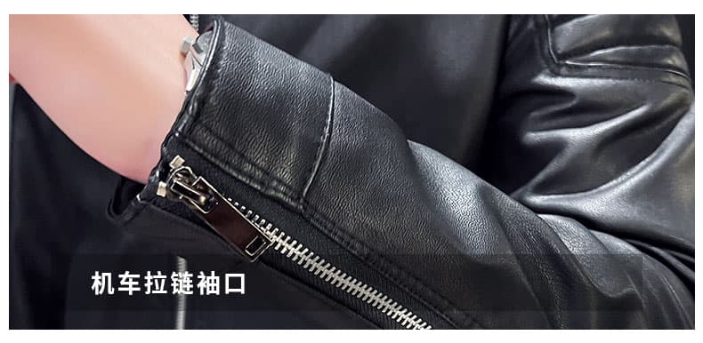 국경 간 봄 가을 오토바이 재킷 청소년 남성 스탠드 칼라 pu 재킷 캐주얼 스탠드 칼라 가죽 재킷 방풍 보온 재킷 상세 이미지 27