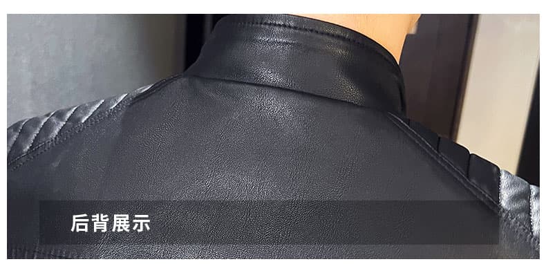 국경 간 봄 가을 오토바이 재킷 청소년 남성 스탠드 칼라 pu 재킷 캐주얼 스탠드 칼라 가죽 재킷 방풍 보온 재킷 상세 이미지 28