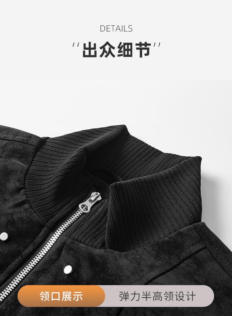 국경 간 높은 품질 봄 가을 새로운 재킷 재킷 남자 패션 단색 폴로 칼라 재킷 루즈핏 캐주얼 재킷 야외 상세 이미지 19
