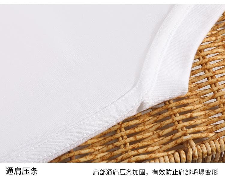 국경 간 새로운 남성 가을 어깨 다용도 순면 무거운 단색 라운드 넥 티셔츠 캐주얼 루즈핏 맨위 티셔츠 반팔 상세 이미지 19