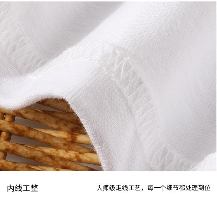 국경 간 새로운 남성 가을 어깨 다용도 순면 무거운 단색 라운드 넥 티셔츠 캐주얼 루즈핏 맨위 티셔츠 반팔 상세 이미지 22