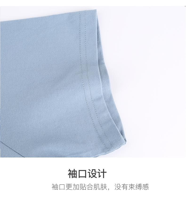 국경 간 새로운 남성 일반 섹션 다용도 순면 무거운 단색 라운드 넥 티셔츠 캐주얼 루즈핏 맨위 티셔츠 반팔 상세 이미지 18