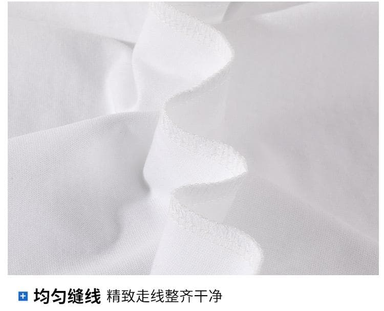 국경 간 새로운 남성 배색 측면 다용도 순면 무거운 단색 라운드 넥 티셔츠 캐주얼 루즈핏 맨위 티셔츠 반팔 상세 이미지 21