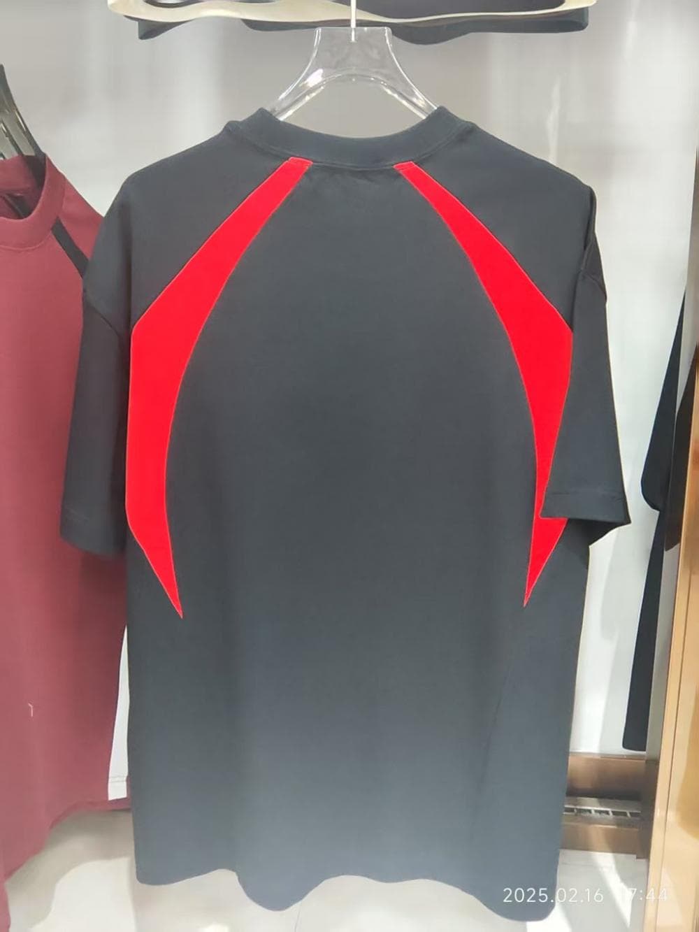 국경 간 새로운 남성 아메리칸 더블 실 순면 무거운 배색 조수 브랜드 티셔츠 캐주얼 루즈핏 맨위 티셔츠 반팔 상세 이미지 7