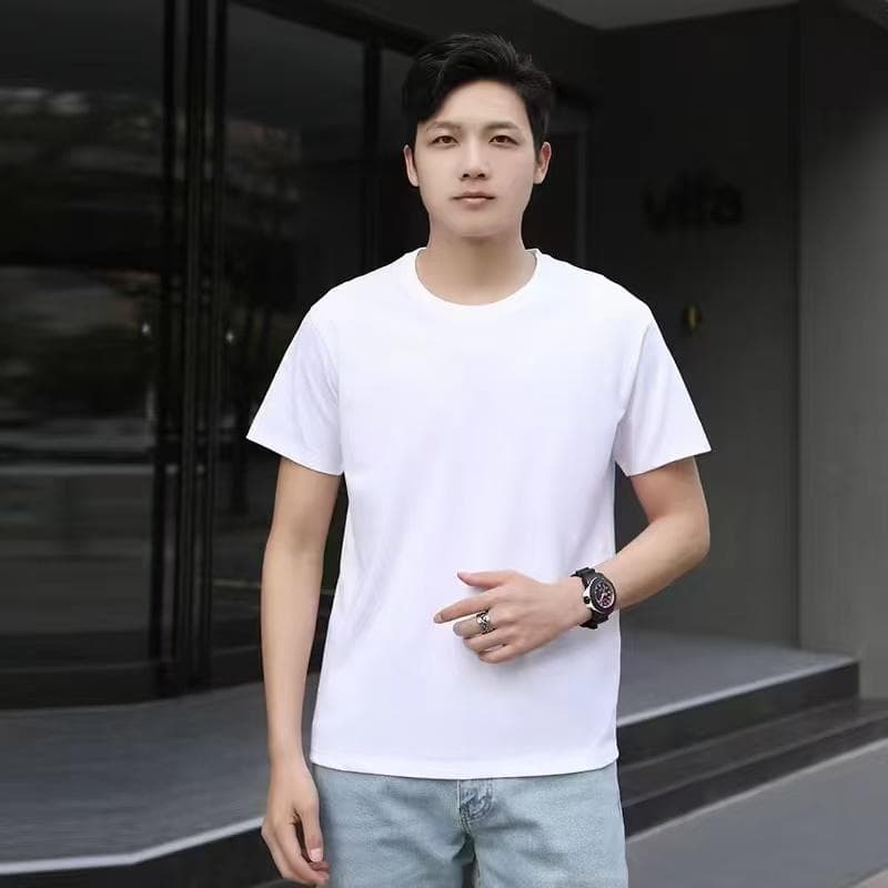 국경 간 새로운 남자 여자 반팔 다용도 순면 단색 라운드 넥 고급 빗질된 면 티셔츠 캐주얼 루즈핏 티셔츠 실행 금액 섹션