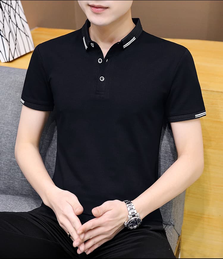 국경 간 순면 여름 새로운 POLO 셔츠 남성 고급 캐주얼 비즈니스 티셔츠 폴로 칼라 청년 반팔 맨위 상세 이미지 19