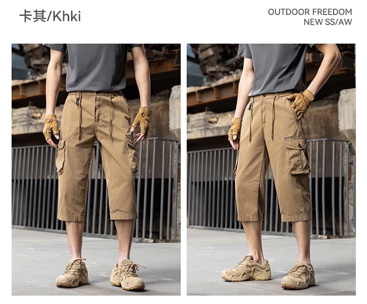 국경 간 순면 여름 남성 의류 캐주얼 바지 워크웨어 8 점 바지 기타 가방 바지 새로운 아메리칸 바지 남자 루즈핏 바지 상세 이미지 21