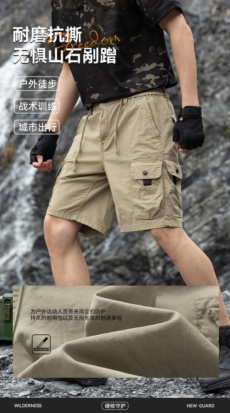 여름 새로운 3 차원 기타 가방 하드 코어 워크웨어 오부 바지 캐주얼 루즈핏 남성 반바지 조수 브랜드 고급 센스 남성 의류 상세 이미지 3