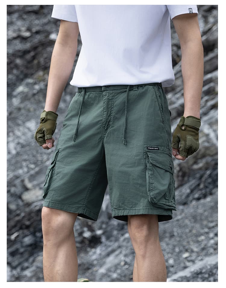 국경 간 순면 워싱 여름 새로운 다섯 노동 분업 바지 캐주얼 루즈핏 남성 반바지 조수 브랜드 고급 센스 남성 의류 상세 이미지 21
