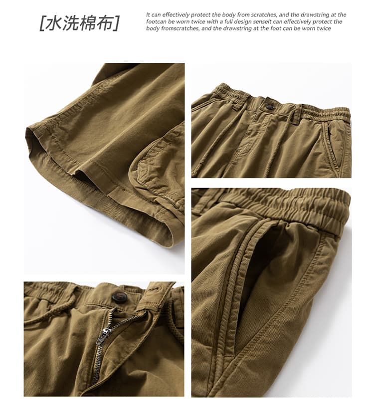 국경 간 순면 워싱 여름 새로운 다섯 노동 분업 바지 캐주얼 루즈핏 남성 반바지 조수 브랜드 고급 센스 남성 의류 상세 이미지 28