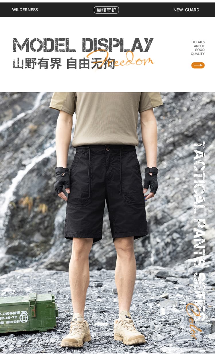 국경 간 순면 워싱 여름 새로운 다섯 노동 분업 바지 캐주얼 루즈핏 남성 반바지 조수 브랜드 고급 센스 남성 의류 상세 이미지 11