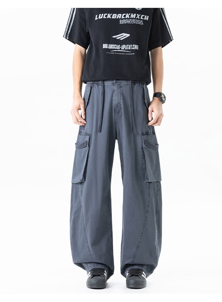 국경 간 무거운 워싱 남성 노동자 바지 모통이 칼 바지 캐주얼 바지 긴 바지 여름 얇은 스타일 신축성 A 스와 특별 염색 바지 상세 이미지 10