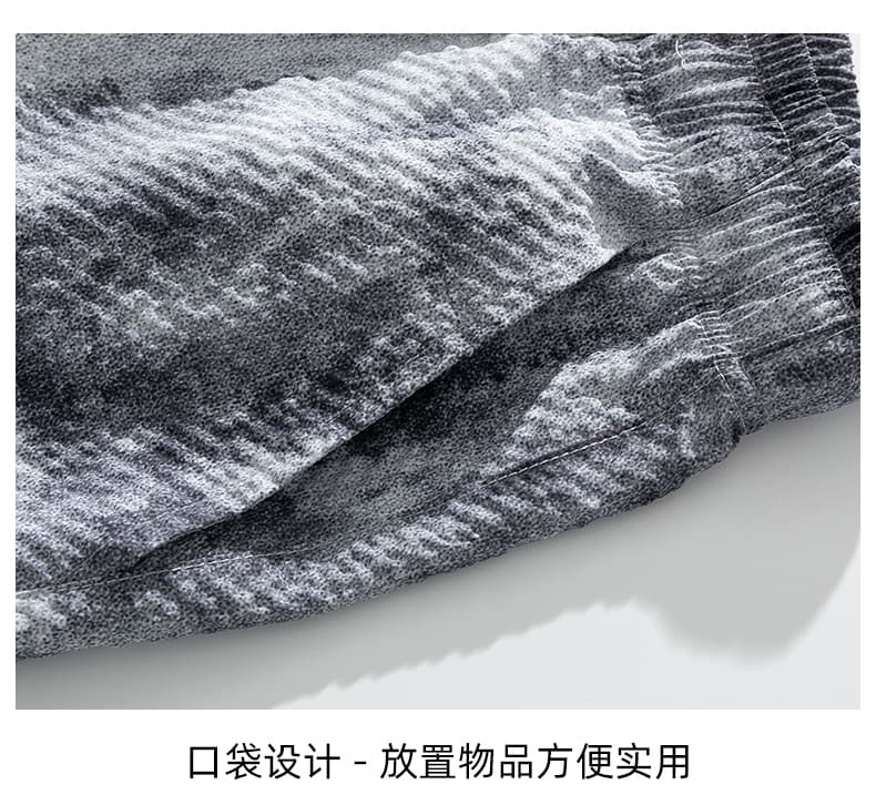 얼음 센스 염색 Seersucker 후드 티 스웨터 반팔 반바지 두 세트 남성 여름 캐주얼 운동 착용 가져 가라. 세트 상세 이미지 27