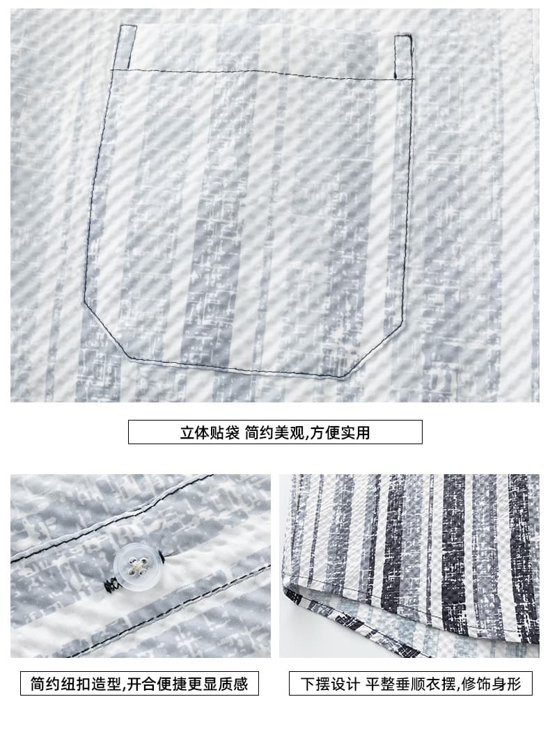 그라데이션 색상 얼음 센스 셔츠 남성 여름 차가운 센스 새로운 폴로 칼라 옷 아메리칸 바람 조수 브랜드 악당 잘 생긴 반팔 셔츠 상세 이미지 5