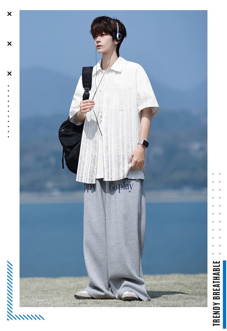 그라데이션 색상 얼음 센스 셔츠 남성 여름 차가운 센스 새로운 폴로 칼라 옷 아메리칸 바람 조수 브랜드 악당 잘 생긴 반팔 셔츠 상세 이미지 18