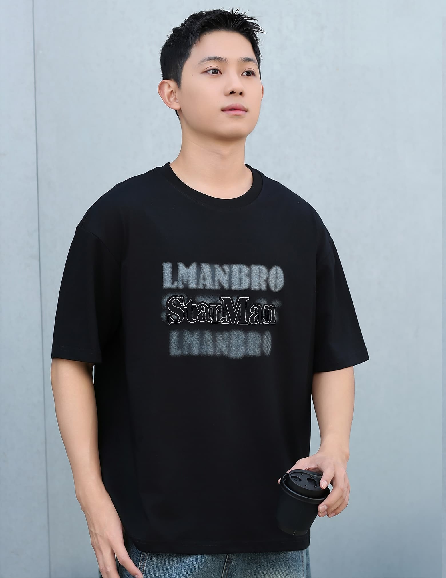 개체 높은 품질 조수 브랜드 패션 프린트 라운드 넥 남성 순면 반팔 다용도 캐주얼 루즈핏 티셔츠 맨위 서비스 이미지 4