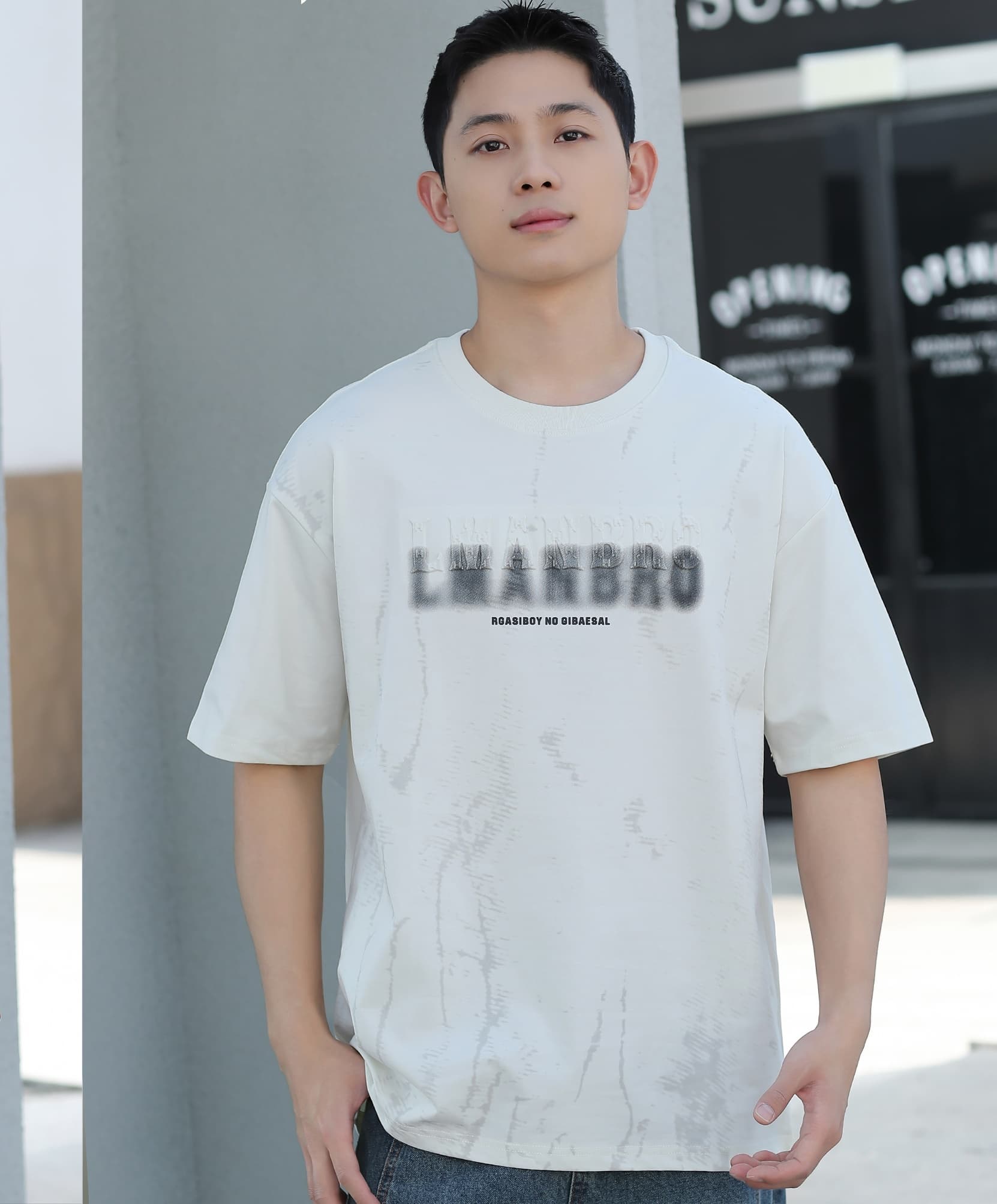 개체 높은 품질 조수 브랜드 패션 프린트 라운드 넥 남성 순면 반팔 다용도 캐주얼 루즈핏 티셔츠 맨위 서비스 이미지 4