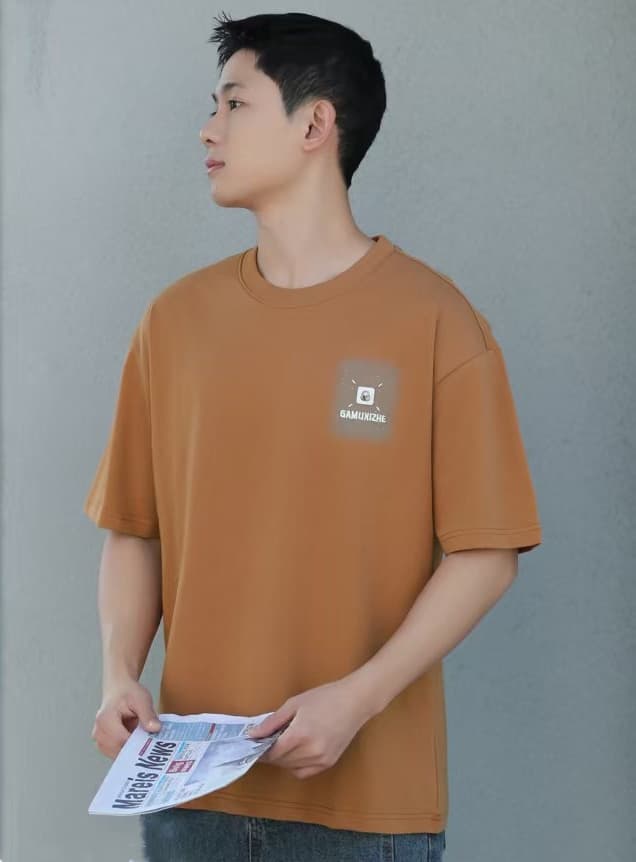 개체 높은 품질 조수 브랜드 패션 프린트 라운드 넥 남성 순면 반팔 다용도 캐주얼 루즈핏 티셔츠 맨위 서비스 이미지 3