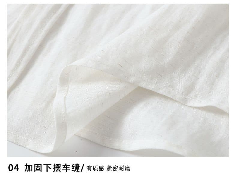 여름 단색 디자인 센스 캐주얼 셔츠 남자 반팔 루즈핏 트렌드 미니멀리즘 주간 실크 마 남성 의류 얇은 스타일 셔츠 상세 이미지 14