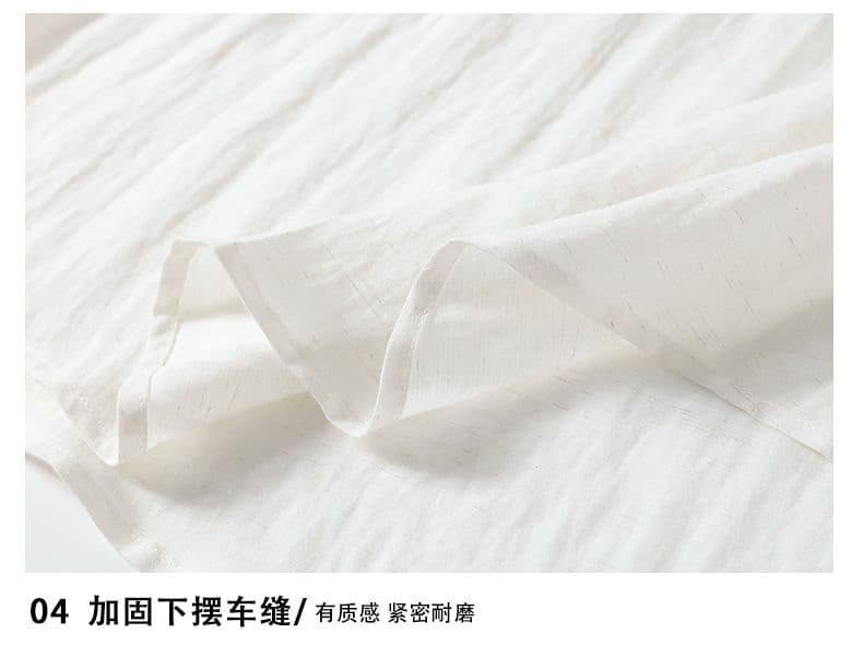 면 린넨 티셔츠 새로운 쿠바 칼라 단색 얇은 스타일 루즈핏 반팔 오래된 돈 바람 악당 잘 생긴 조수 브랜드 티셔츠 아마 POLO 셔츠 상세 이미지 17