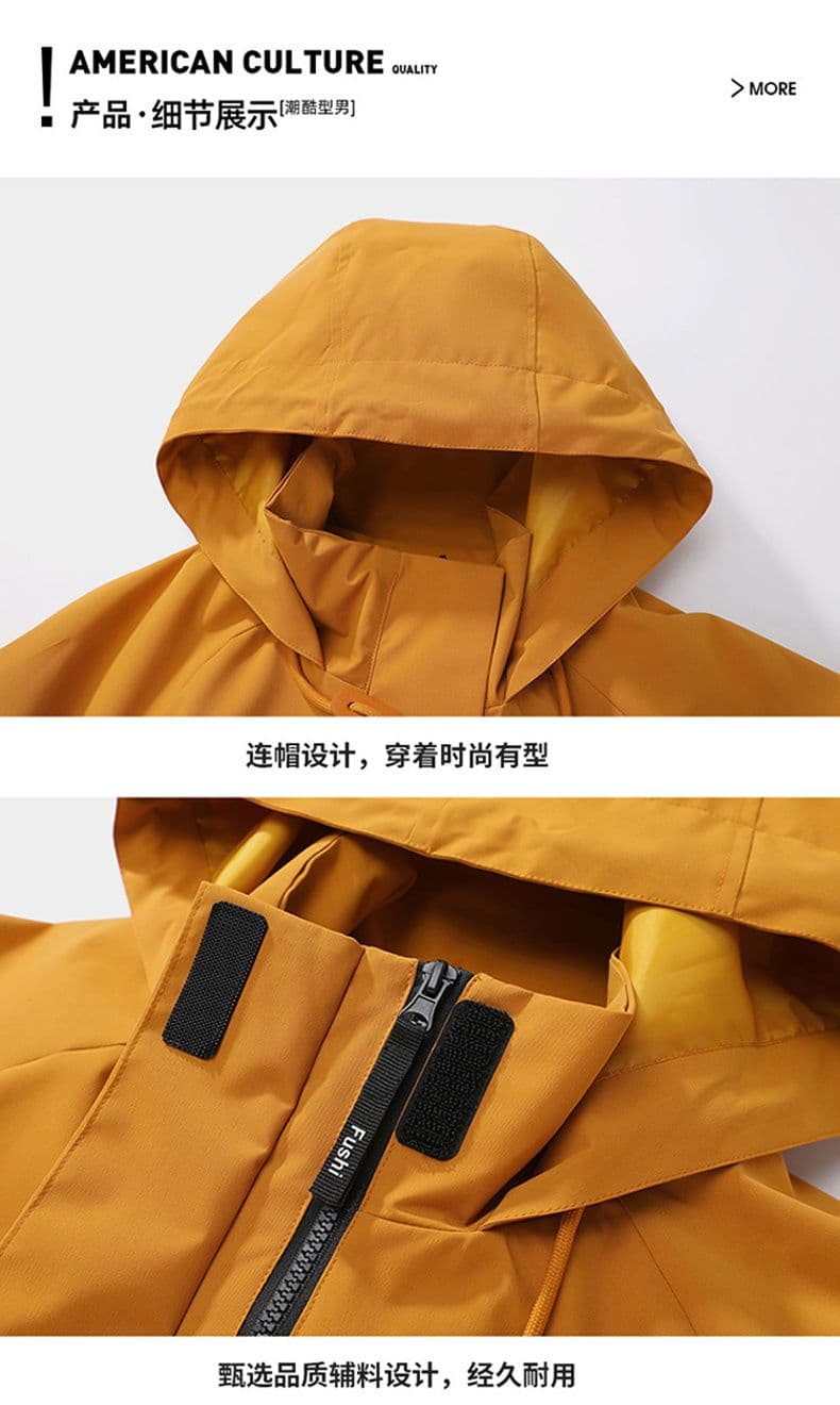 봄 가을 겨울 새로운 야외 자켓 재킷 악당 잘 생긴 후드 워크웨어 등산 남녀 커플 섹션 트렌드 재킷 상세 이미지 16