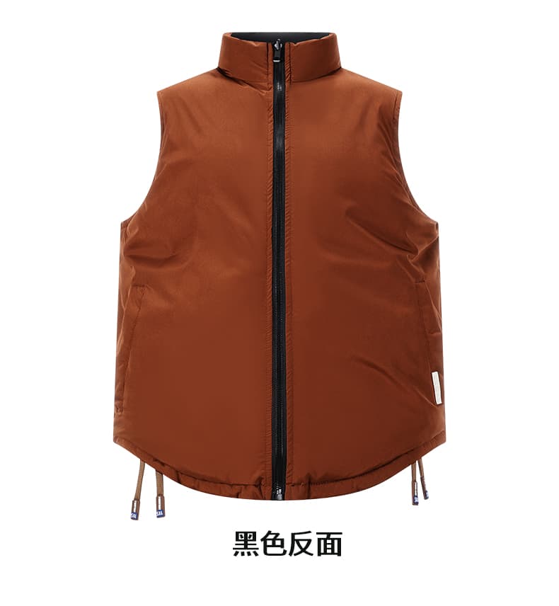 양면 착용 가을 겨울 남성 면 옷 조끼 조끼 조수 브랜드 양면 착용 양성 및 음성 착용 재킷 십자가 패키지 커플 베스트 상세 이미지 12
