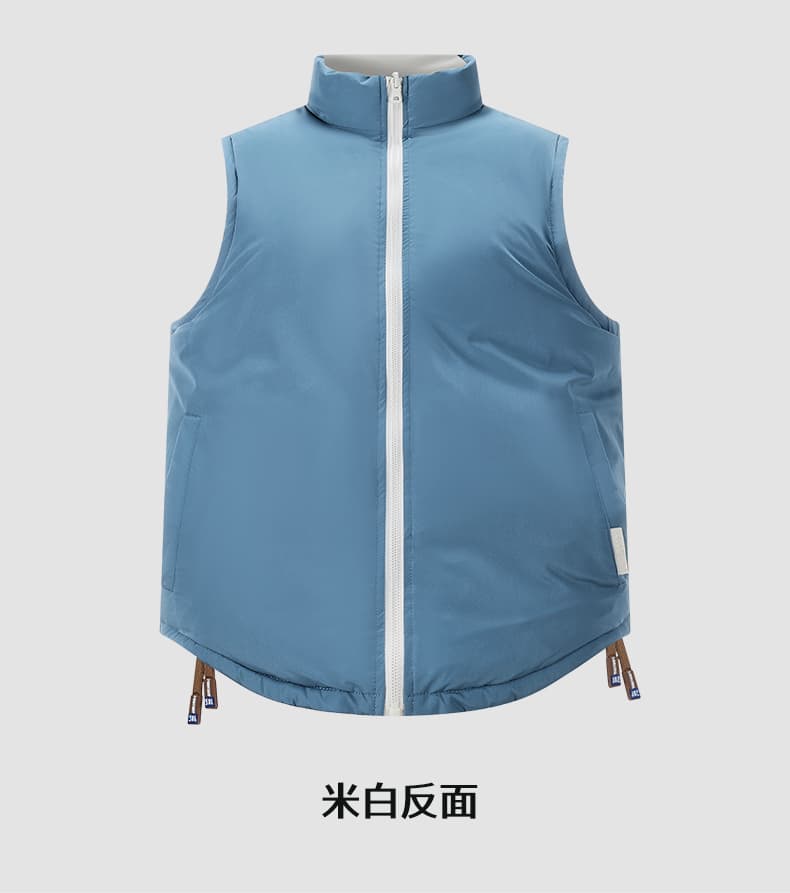 양면 착용 가을 겨울 남성 면 옷 조끼 조끼 조수 브랜드 양면 착용 양성 및 음성 착용 재킷 십자가 패키지 커플 베스트 상세 이미지 16