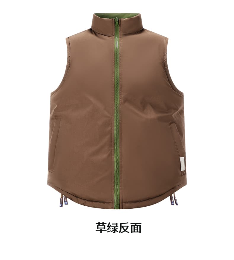 양면 착용 가을 겨울 남성 면 옷 조끼 조끼 조수 브랜드 양면 착용 양성 및 음성 착용 재킷 십자가 패키지 커플 베스트 상세 이미지 20
