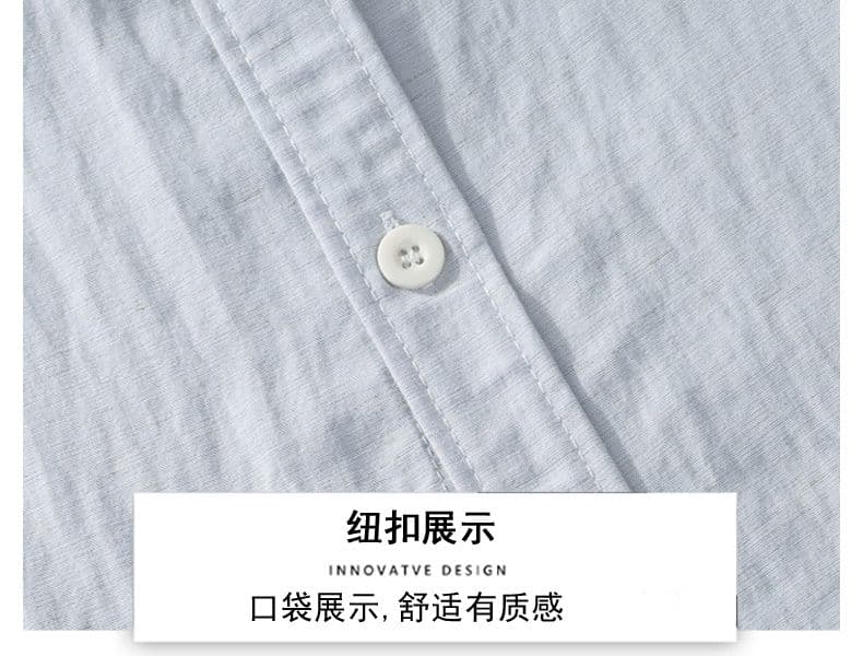 주간 실크 아마 중간 소매 셔츠 루즈핏 캐주얼 미니멀리즘 인기 다용도 편안함 단색 맨위 새로운 여름 셔츠 상세 이미지 18