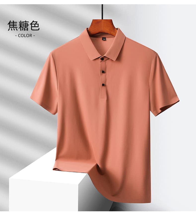 얼음 실크 없음 흔적 POLO 셔츠 남성 반팔 여름 비즈니스 캐주얼 단색 폴로 칼라 속도 건조한 통기성 무료 뜨거운 맨위 상세 이미지 12