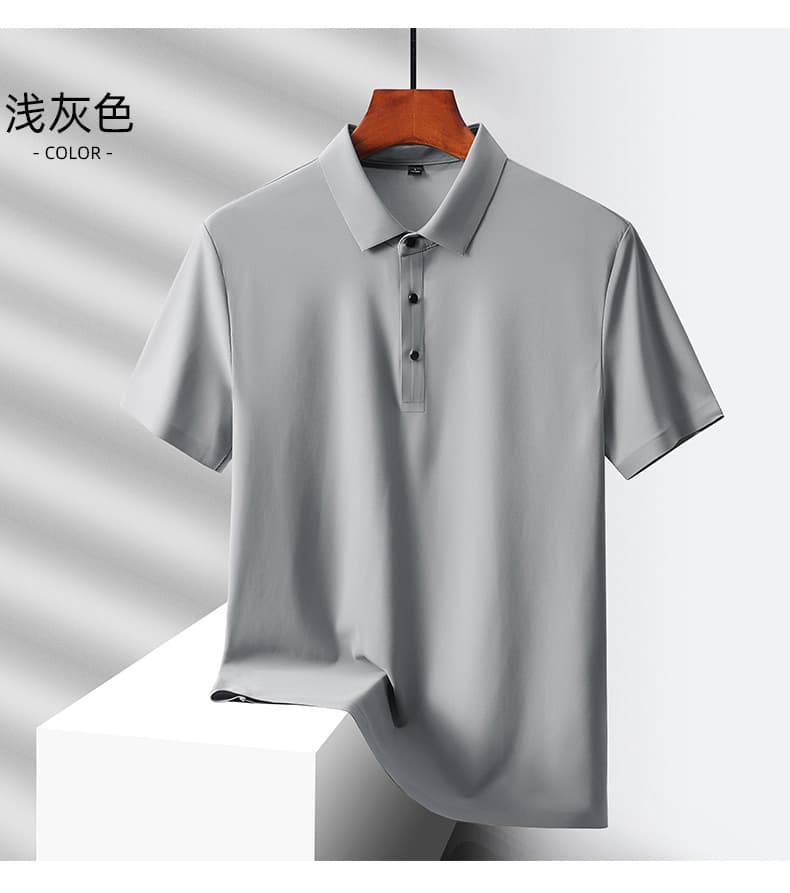 얼음 실크 없음 흔적 POLO 셔츠 남성 반팔 여름 비즈니스 캐주얼 단색 폴로 칼라 속도 건조한 통기성 무료 뜨거운 맨위 상세 이미지 14