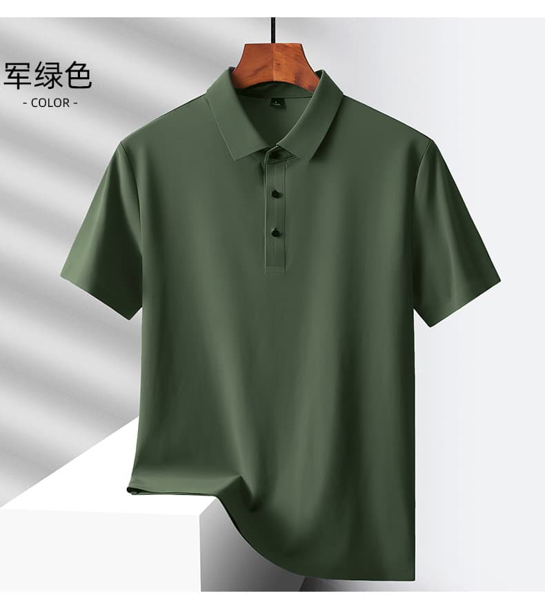 얼음 실크 없음 흔적 POLO 셔츠 남성 반팔 여름 비즈니스 캐주얼 단색 폴로 칼라 속도 건조한 통기성 무료 뜨거운 맨위 상세 이미지 16