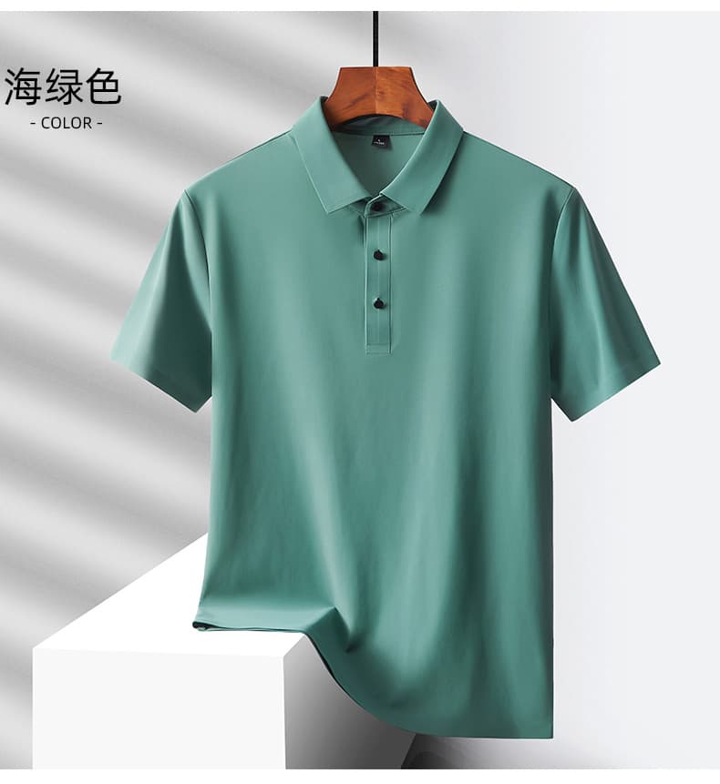 얼음 실크 없음 흔적 POLO 셔츠 남성 반팔 여름 비즈니스 캐주얼 단색 폴로 칼라 속도 건조한 통기성 무료 뜨거운 맨위 상세 이미지 20