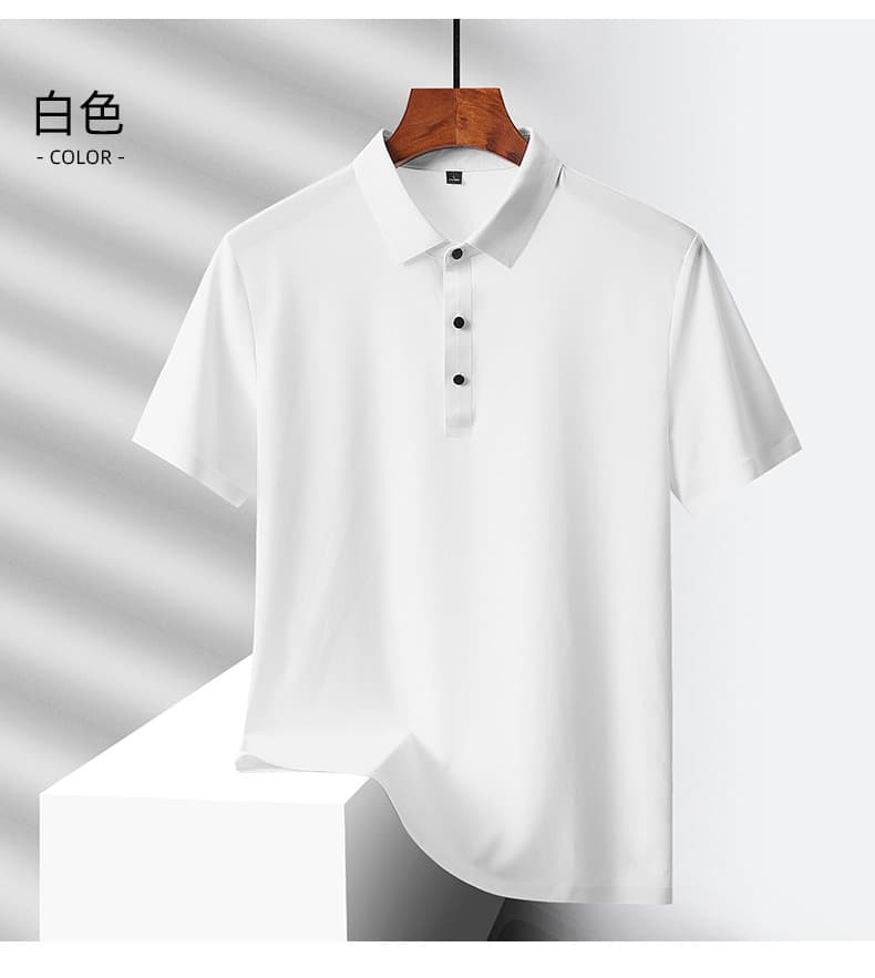 얼음 실크 없음 흔적 POLO 셔츠 남성 반팔 여름 비즈니스 캐주얼 단색 폴로 칼라 속도 건조한 통기성 무료 뜨거운 맨위 상세 이미지 23